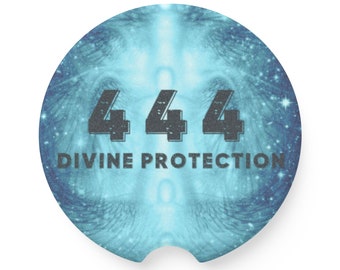 Car Coaster, Angel Number 444 Gift,  Soapstone Auto Cup Holder