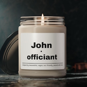 Personalized Officiant Soy Candle: Wedding Thank You Gift