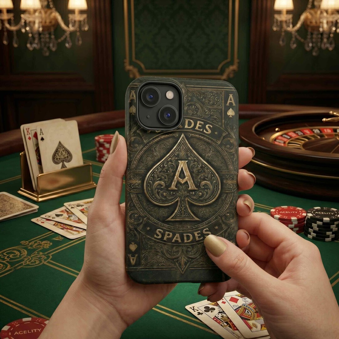 Ace of Spades Phone Case | Tough Cases, Vintage Playing Card Design - Etsy
