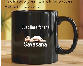 Savasana Dog Coffee Mug: Yoga Lover Gift, Ceramic Tea Cup