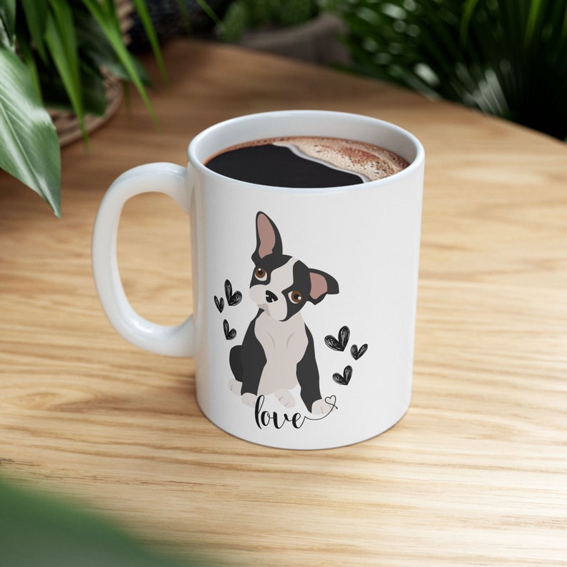 Boston Terrier Mug, Ceramic Coffee Mug, High Quality and Durable, Gift
