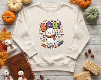 Boo Halloween Toddler Sweatshirt, Cute Ghost Pullover For Kids
