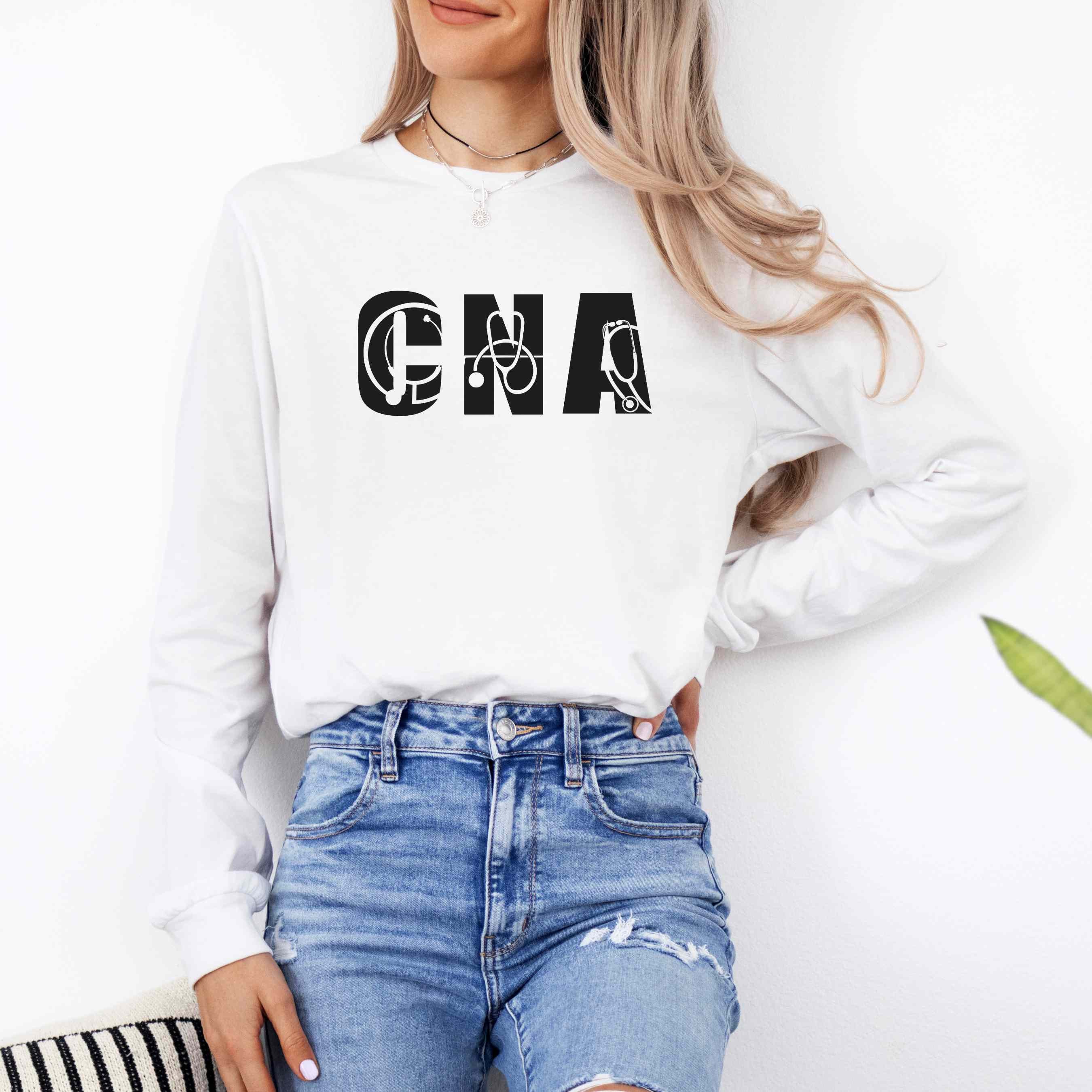 CNA Long Sleeve Shirt, Certified Nursing Assistant Shirt, Bella
