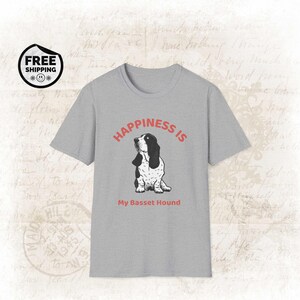 Basset Hound Shirt, Basset Hound Unisex TShirt, Gildan Brand Soft Style Shirt, Gift Idea for Basset Hound Dog Owner, Free Shipping