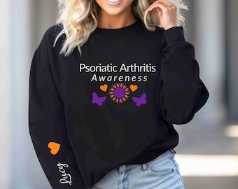 Personalized Psoriatic Arthritis Awareness Sweatshirt, Gildan Brand, Soft & Cozy, Custom Name