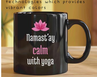 Yoga Coffee Cup, Meditation Gift, Ceramic Mug