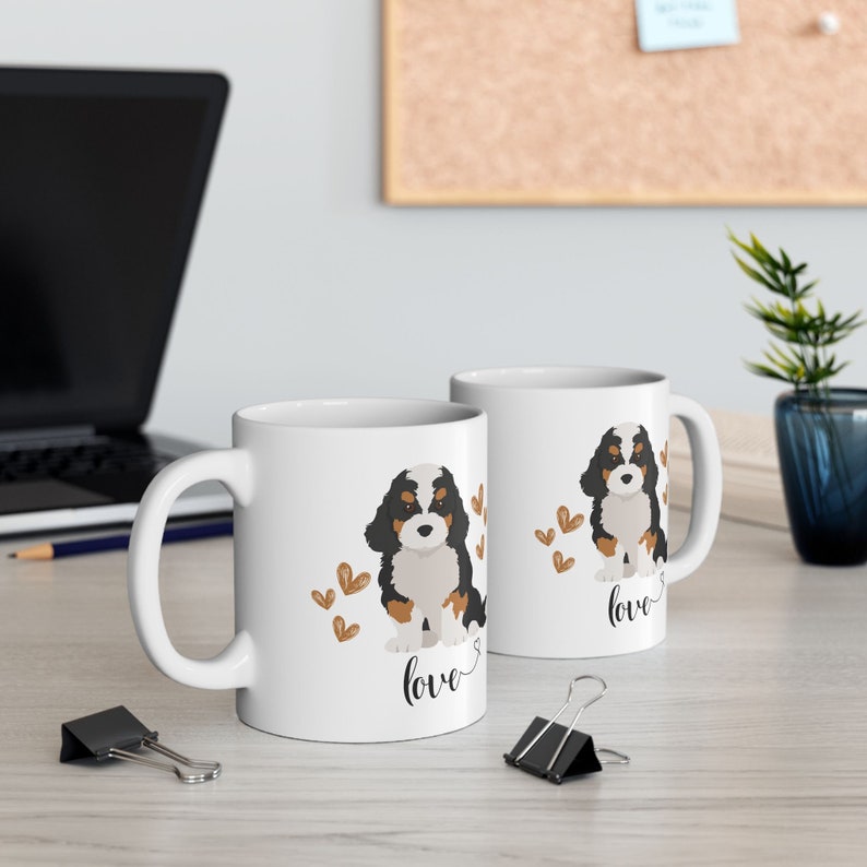 Bernedoodle Mug 11oz or 15oz, Ceramic Coffee Mug Gift Idea for
