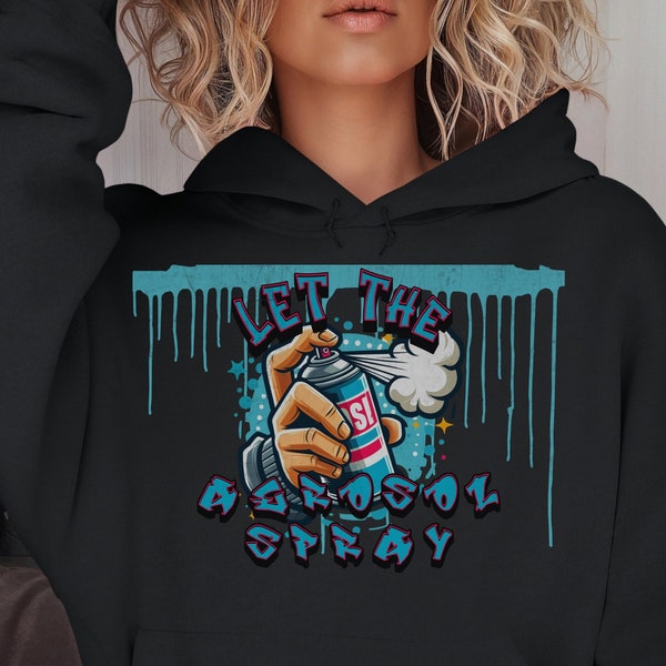 Graffiti Art Hoodie Urban Wear Hooded Sweatshirt For Men Streetwear Pullover For Boyfriend Long Sleeve Spray Paint Sweater Hip-Hop Graphic