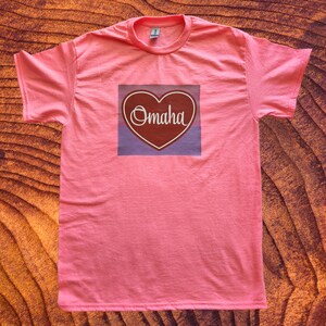 Pink T-Shirt - Love Omaha T-Shirt - S-M-L-XL-XXL - Omaha Heart T-Shirt - Omaha - Love - Heart