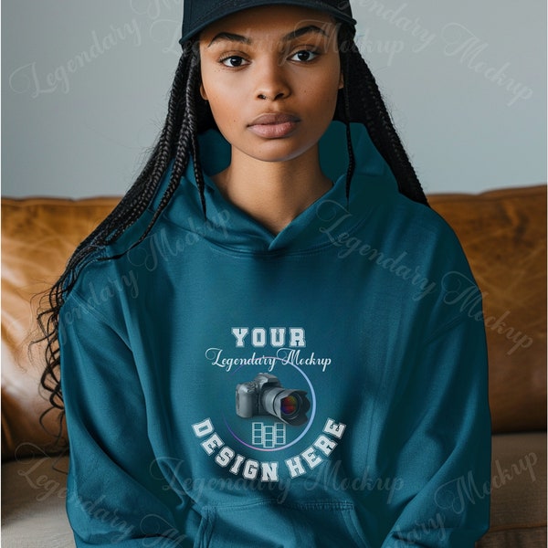 Deep Teal Gildan 18500 Hoodie Mockup, Gildan Hoodie Mock up, Deep Teal  Hoodie Mock, Oversized Hooded Sweatshirt mockup, Styled Mockup