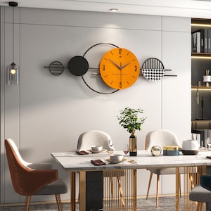 Art Deco Wall Clock - Elegant Geometric Design | Modern Glam Decor for Living Room, Office, or Bedroom | Handmade Statement Piece