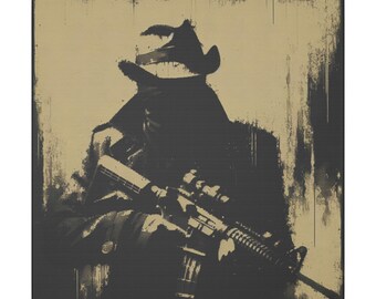 Lienzo impreso de agente secreto inspirado en Banksy, arte mural moderno y sombrío