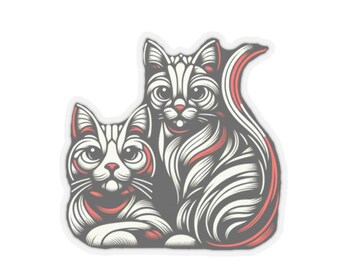 Vinilo adhesivo con gatos estilizados – Decoración de interiores