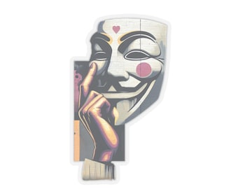 Pegatina de máscara anónima – V de Vendetta, calcomanía de vinilo