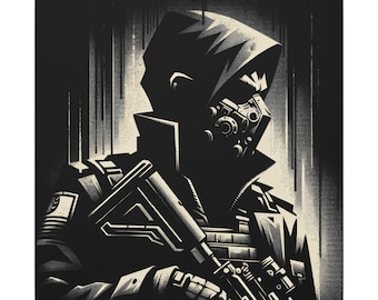 Lienzo de agente secreto inspirado en Banksy – Arte mural urbano vanguardista