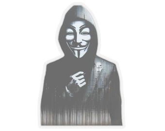 Adhesivo de máscara anónima - Vinilo brillante, decoración de interiores