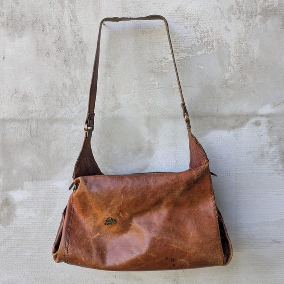 THE BRIDGE Vintage 80s-90s Women's Large Leather Brown Bag With