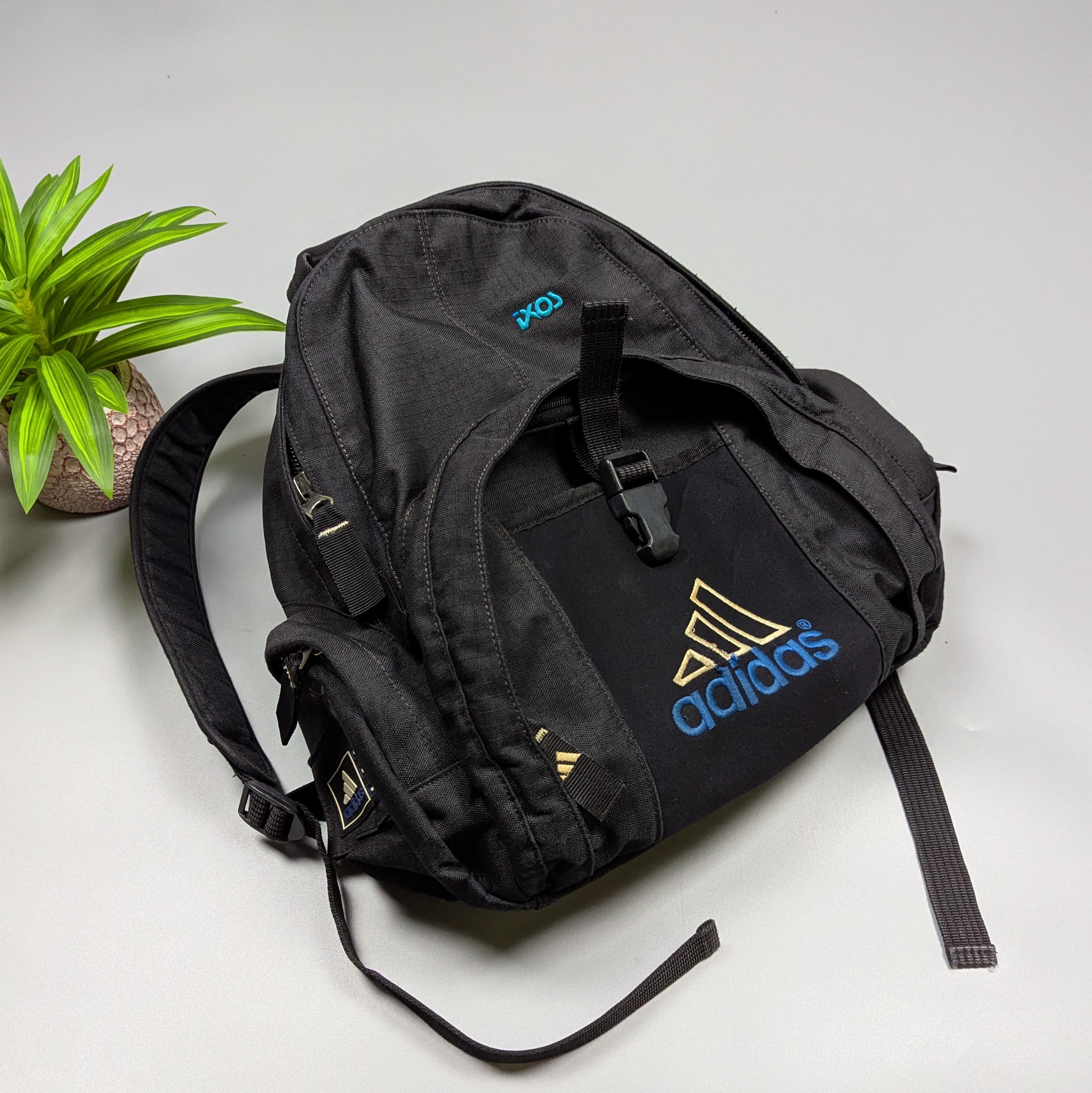 adidas black backpack old Adidas Vintage Black Backpack Trefoil Retro Oldschool Sport Travel Bag  Unisex