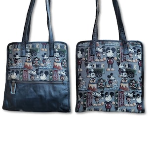 DISNEY Vintage MICKY Mouse & MINNIE Mouse Bag Pouch Handbag - Purse - Unisex Bag, 90s Retro Cartoon Style, Collectible Disney Accessory