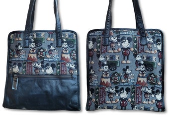 ディズニー ヴィンテージ ミッキーマウス & ミニーマウス バッグ ポーチ ハンドバッグ - 財布 - ユニセックスバッグ、90年代レトロ漫画スタイル、コレクター向けディズニーアクセサリー