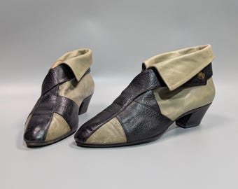 BALDININI Vintage 70s-80s Women&#39;s Leather Boots With Strap Size EUR 40.5, Retro Footwear, Classic Style, Rare Find, Made in Italy, Shoes VTG