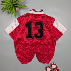 Adidas 80s90s Vintage Men’s XL Red Football Polo Shirt Rare Retro Soccer Jersey #13 Classic Sportswear Streetwear Vintage Adidas Collectible image 8