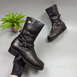 Damskie buty motocyklowe Harley Davidson Vintage Black Leather Biker EU41 US9.5