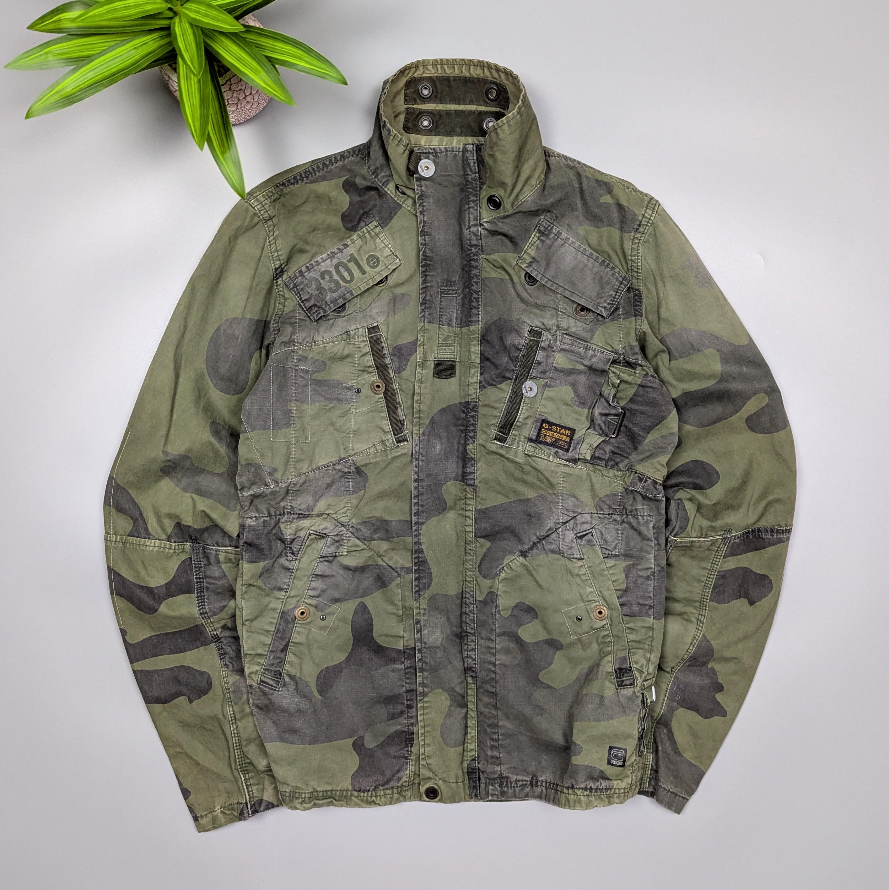 G-star RAW Men's Vintage Reco Overshirt Green Tactical Camo Light