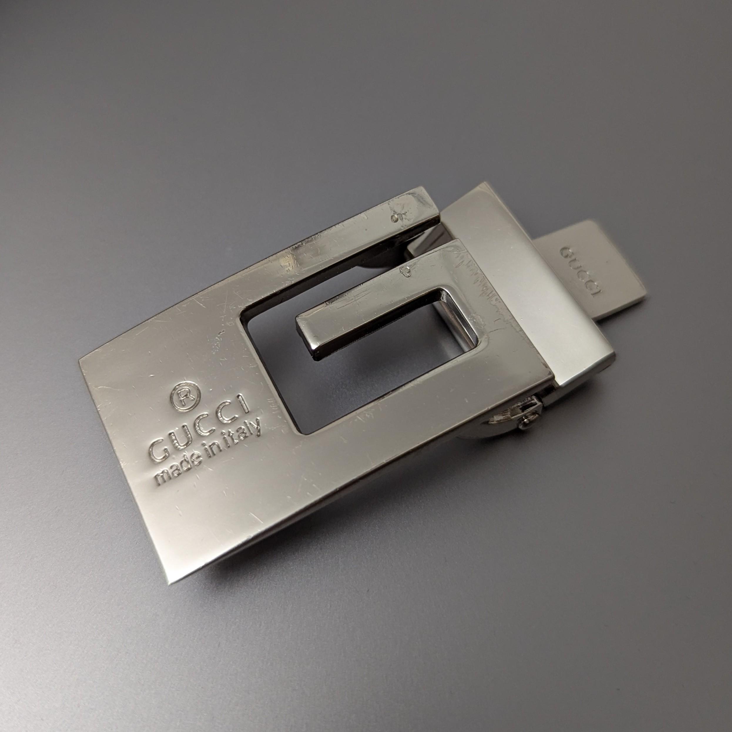 Vintage 1990s Gucci G Logo Belt Buckle Silver Tone Solid  display picture 1