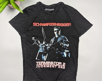 T-shirt vintage Terminator 2 Judgment Day StudioCanal Schwarzenegger anni '90-'00 taglia M da uomo, maglietta grafica del film rara, maglietta da uomo rara taglia M