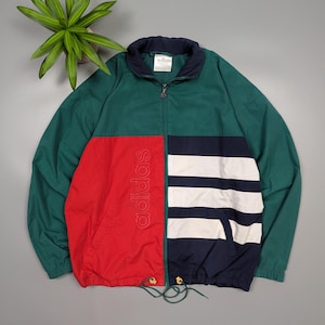 Kurtka sportowa Adidas Originals Colorblock Windbreaker z lat 90. XX wieku, męska, rozmiar L, XL, VTG