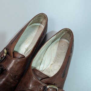 BALLY Vintage Women's Brown Leather Luxury Loafers Pumps with Strap Size US 4.5, Elegant Retro Shoes, Classic Designer Footwear image 9