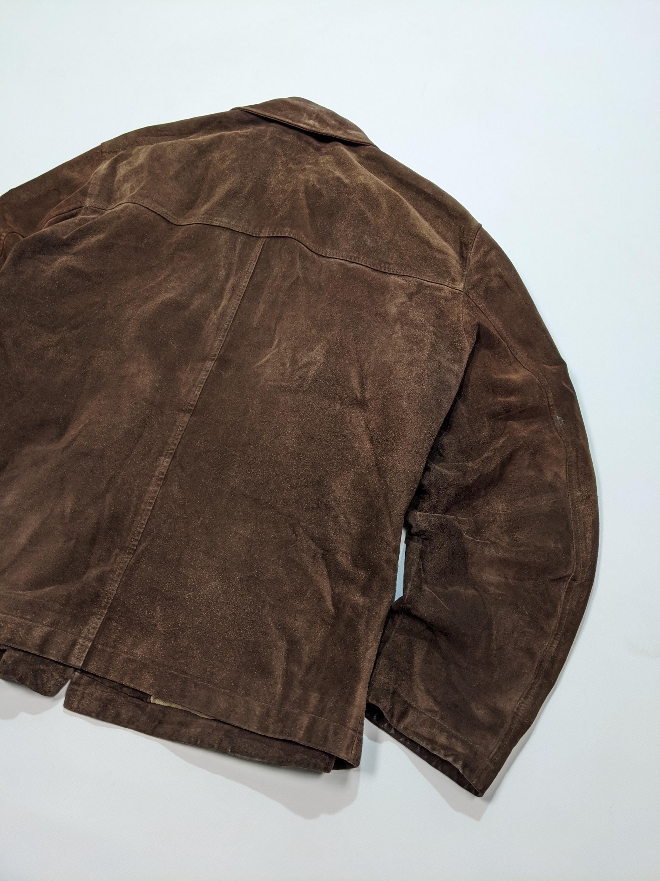 HUGO BOSS Vintage 80s-90s Men's Brown Leather Jacket, Authentic