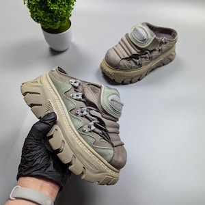 GORDON JACK ATOM Women's Vintage Y2K Platform Sneakers Size EU37 Us 6.5, Goth Punk Style, Chunky Sole Shoes, Rare Cyber Grunge Aesthetic