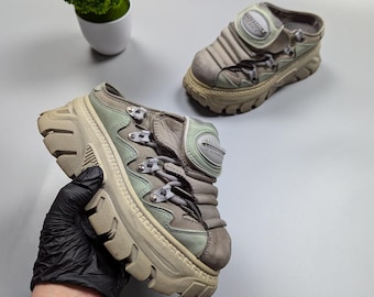 GORDON JACK ATOM Women&#39;s Vintage Y2K Platform Sneakers Size EU37 Us 6.5, Goth Punk Style, Chunky Sole Shoes, Rare Cyber Grunge Aesthetic