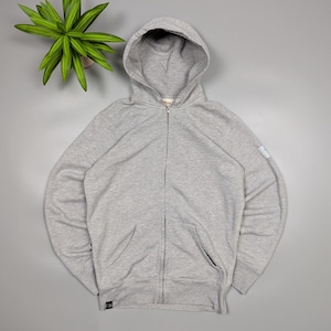 Diesel Archive Y2K Grey Zip Up Hoodie Minimalist Sleeve Patch Mens Medium Vintage
