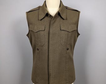 ヴィンテージ ドイツ軍 モールスキン ベスト ジレ ノースリーブ シャツ 