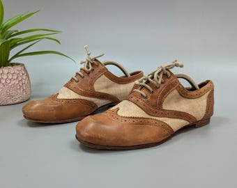 AllSaints Spitalfields Archival Spectator Brogue Oxford Shoes Leather EU37 US6.5