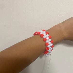 Red and white kandi cuff small