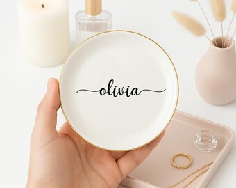 Personalized Jewelry Dish – Bridesmaid Gift – Engagement Ring Holder – Graduation, Birthday, or Gift for Mom – Bridal Shower Dish - Wedding