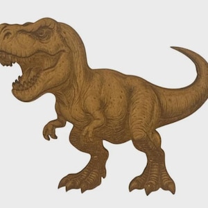 Lasergesneden houten T-Rex-magneet – 3,75&quot; breed – dinosauruskoelkastdecor – overschilderbaar