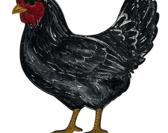 Painted Chicken Magnet 3x3.5 Inch Laser Cut Wood Farmhouse Fridge Decor Country Kitchen Gift Farm Animal Magnet Handmade