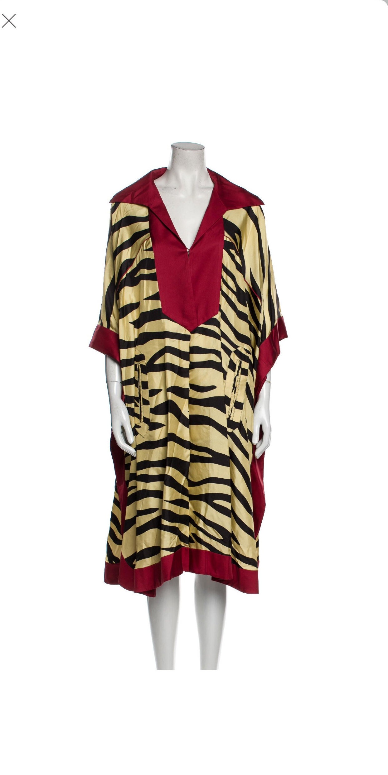 GUCCI グッチ　Silk Caftan Mini DRESS ⑦ Gucci Orange Green Print Silk Mini Dress W Tags – Basha Gold