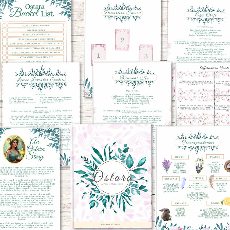 Guía de la familia Ostara Sabbat imprimible Páginas del Libro de Brujería de las Sombras Rueda del Año imagen 3