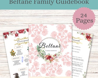 Guía de la familia Beltane - Sabbat imprimible - Páginas del Libro de las Sombras de Brujería - Rueda del Año