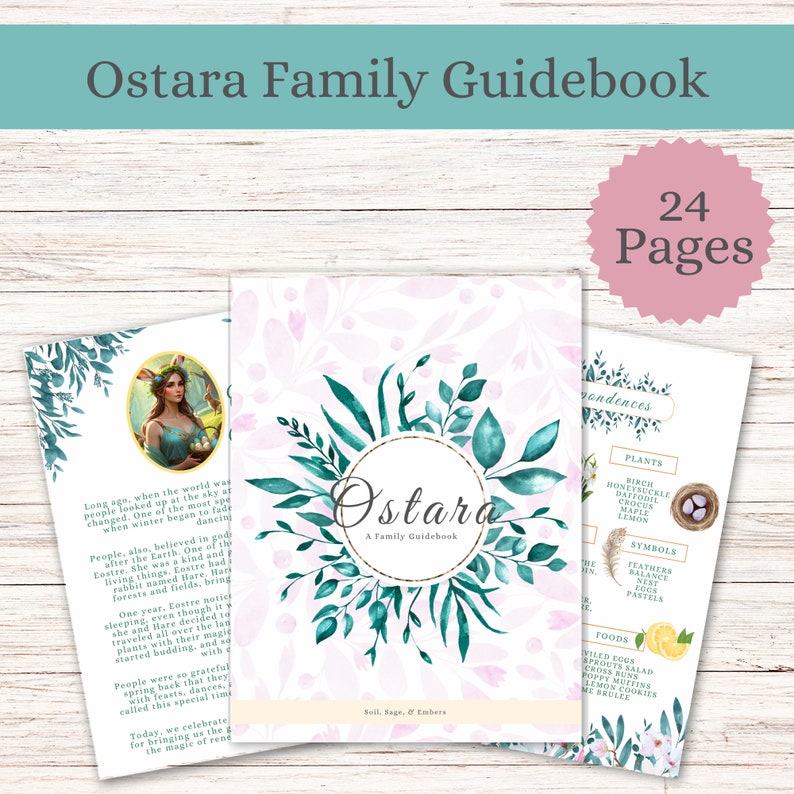 Guía de la familia Ostara Sabbat imprimible Páginas del Libro de Brujería de las Sombras Rueda del Año imagen 1