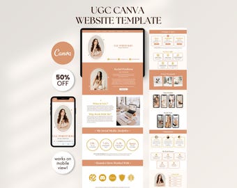 Boho UGC Portfolio Canva Website Template for Content Creators Social Media Kit Landing Page UGC Creator Portfolio Template