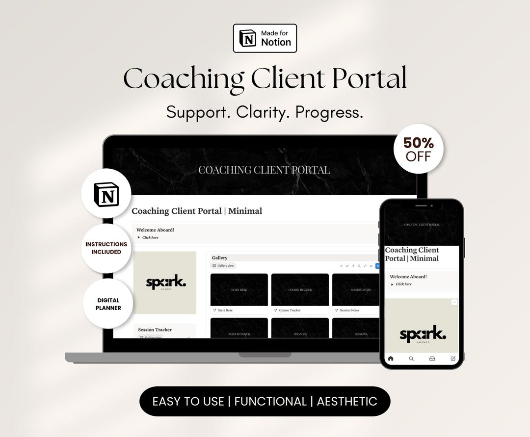 Minimal Notion Template Client Portal for Coaches and Freelancers ...
