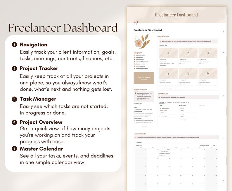 Freelancer Notion Template Bundle: Project Management, Social Media ...