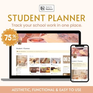 2025 Notion Template Student Planner Aesthetic Student Dashboard All In One College Planner Assignment School Planner Study Organizer